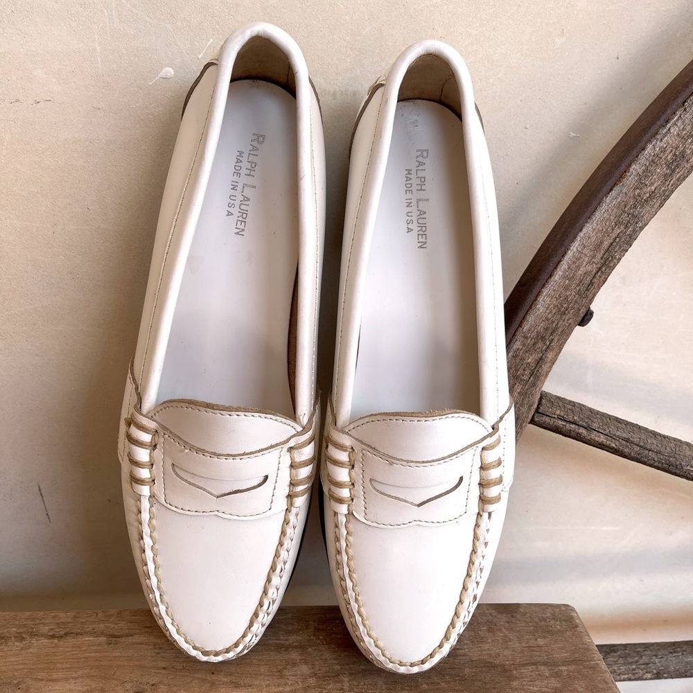 RALPH LAUREN Leather Loafer Bench Made Maine USA!!